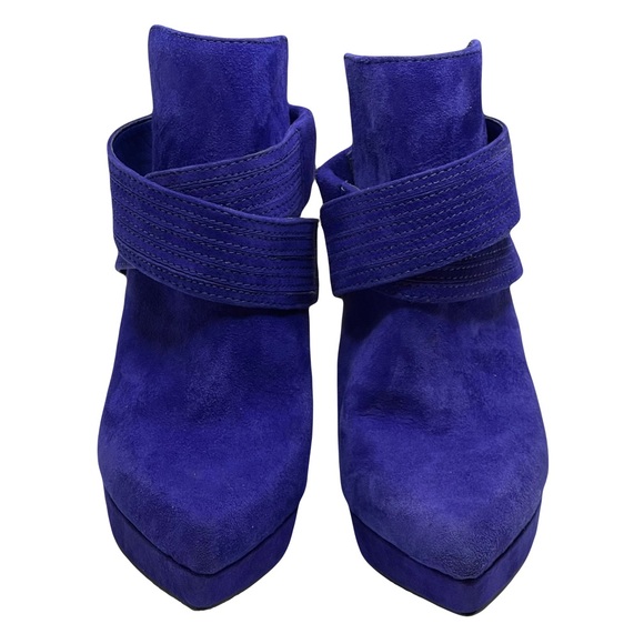 new Gianni Bini ♥︎ Suede Ankle Wrap Platform Slingback Stilettos Heels ♥︎ Cobalt - Picture 8 of 16